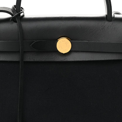 Hermes Military Toile Vache Hunter Herbag Zip PM 31 Black 7 of 12