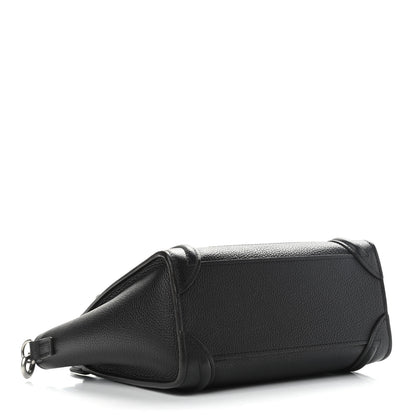 Celine Drummed Calfskin Nano Luggage Black 4 of 10