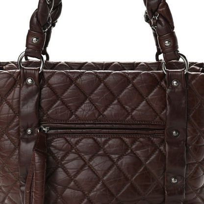 Chanel Distressed Lambskin Vintage Ligne Lady Braid Tote Brown 14 of 14