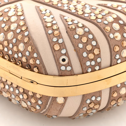 Alexander McQueen Suede Studded Britannia Skull Box Clutch Beige 10 of 10