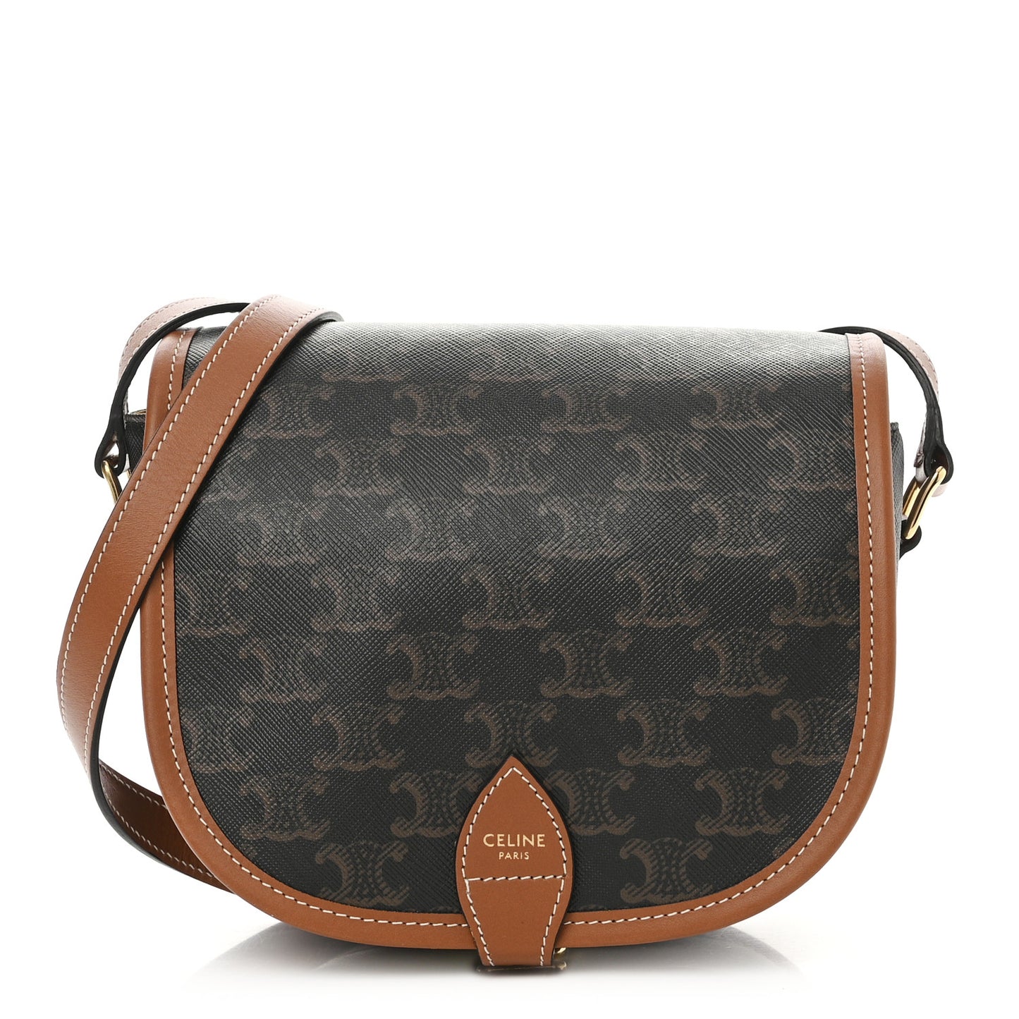 Triomphe Canvas Medium Folco Bag Tan