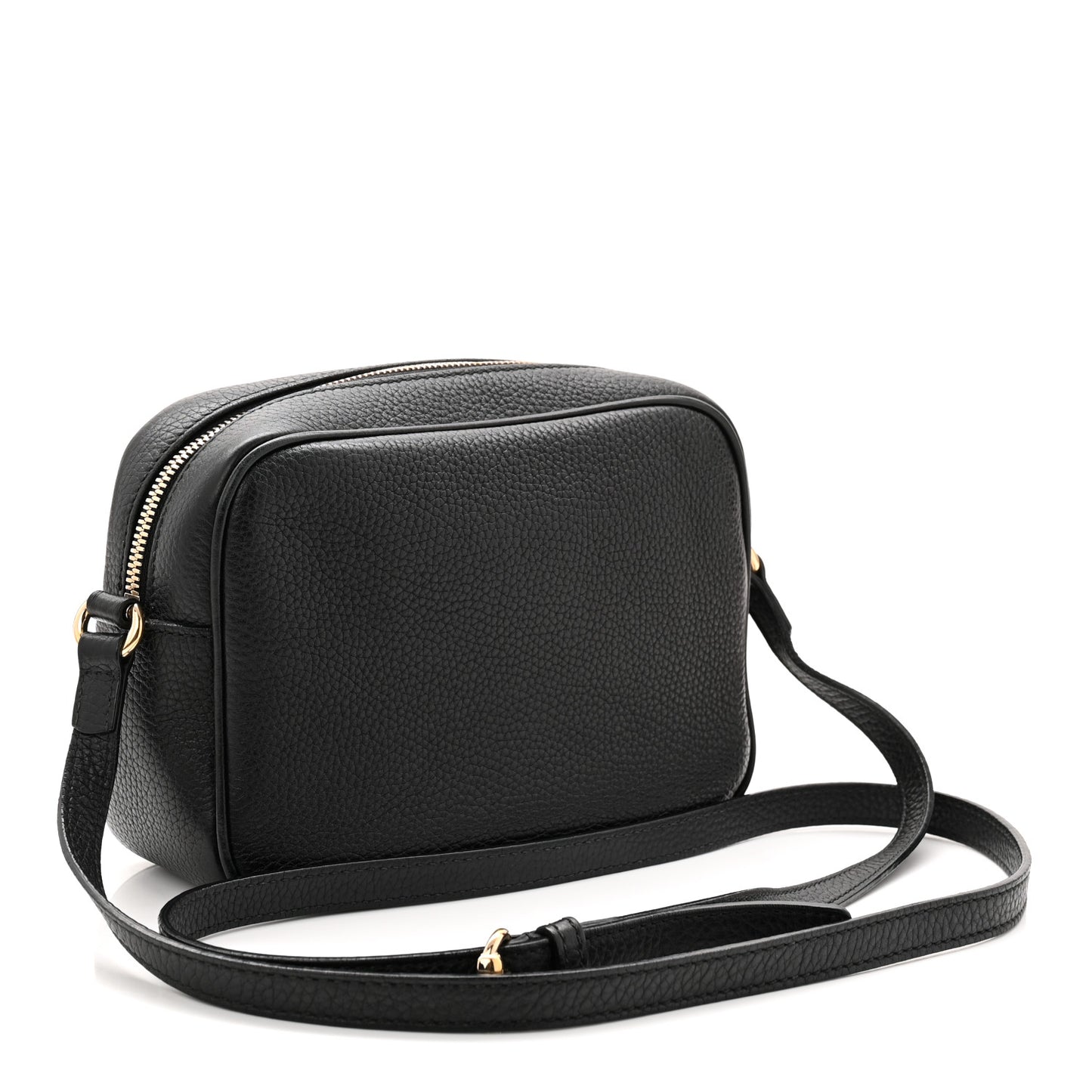Pebbled Calfskin Small Soho Disco Bag Black