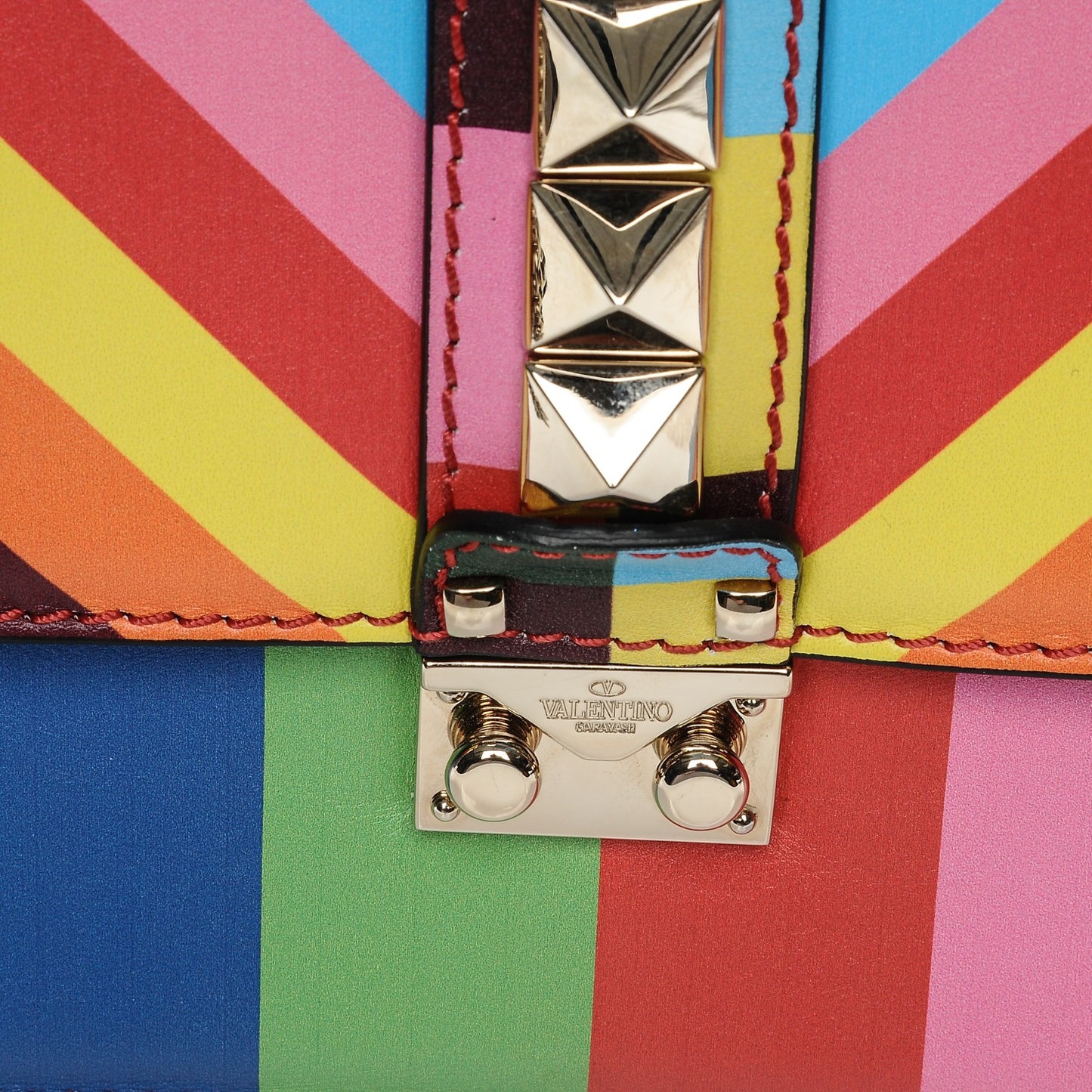 Vitello 1973 Medium Glam Lock Rockstud Flap Multicolor
