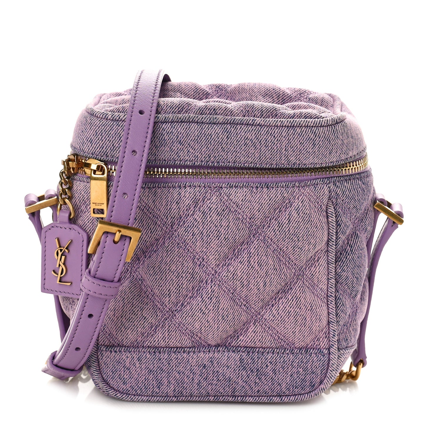 Denim Quilted 80's Vanity Bag Bleached Lilac