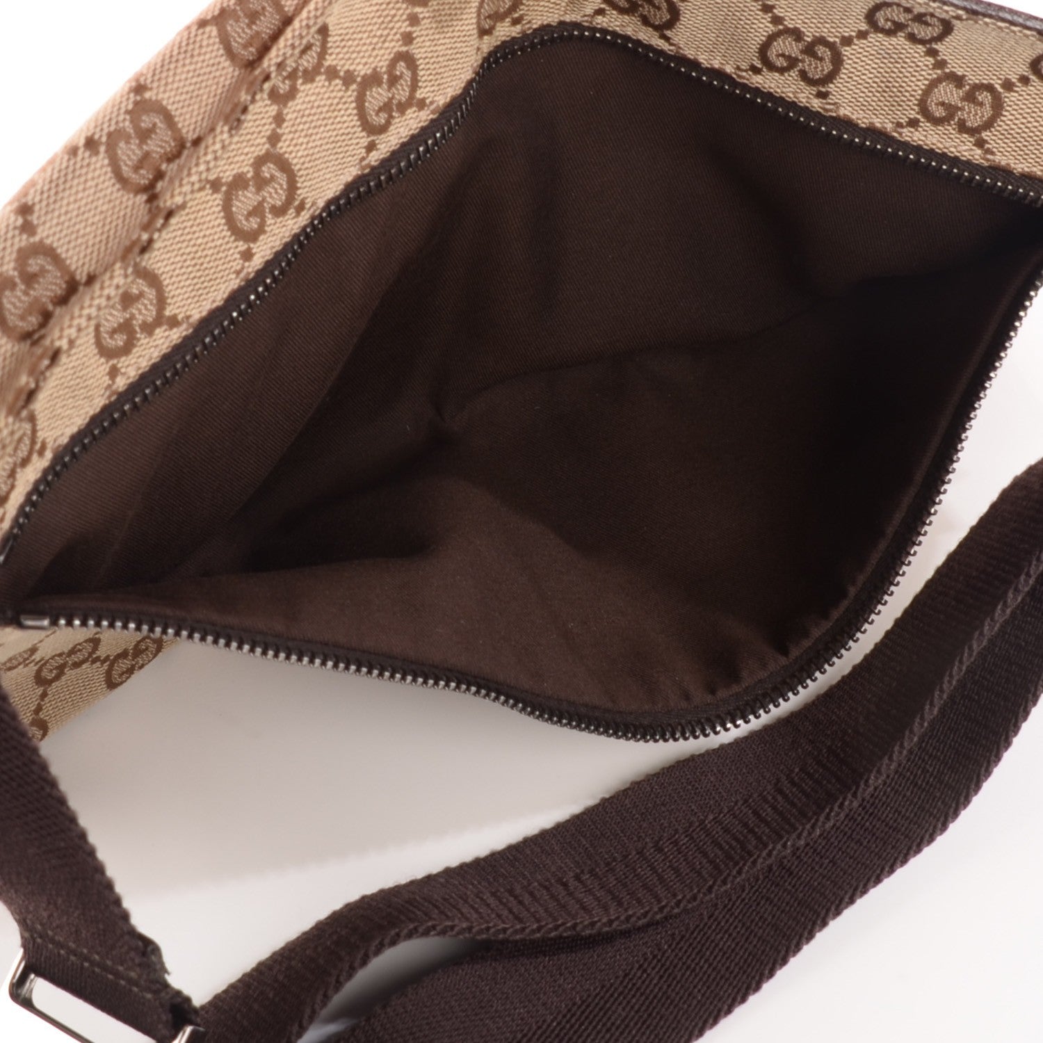 Gucci GG Monogram Double Pocket Belt Bag Dark Brown 5 of 8