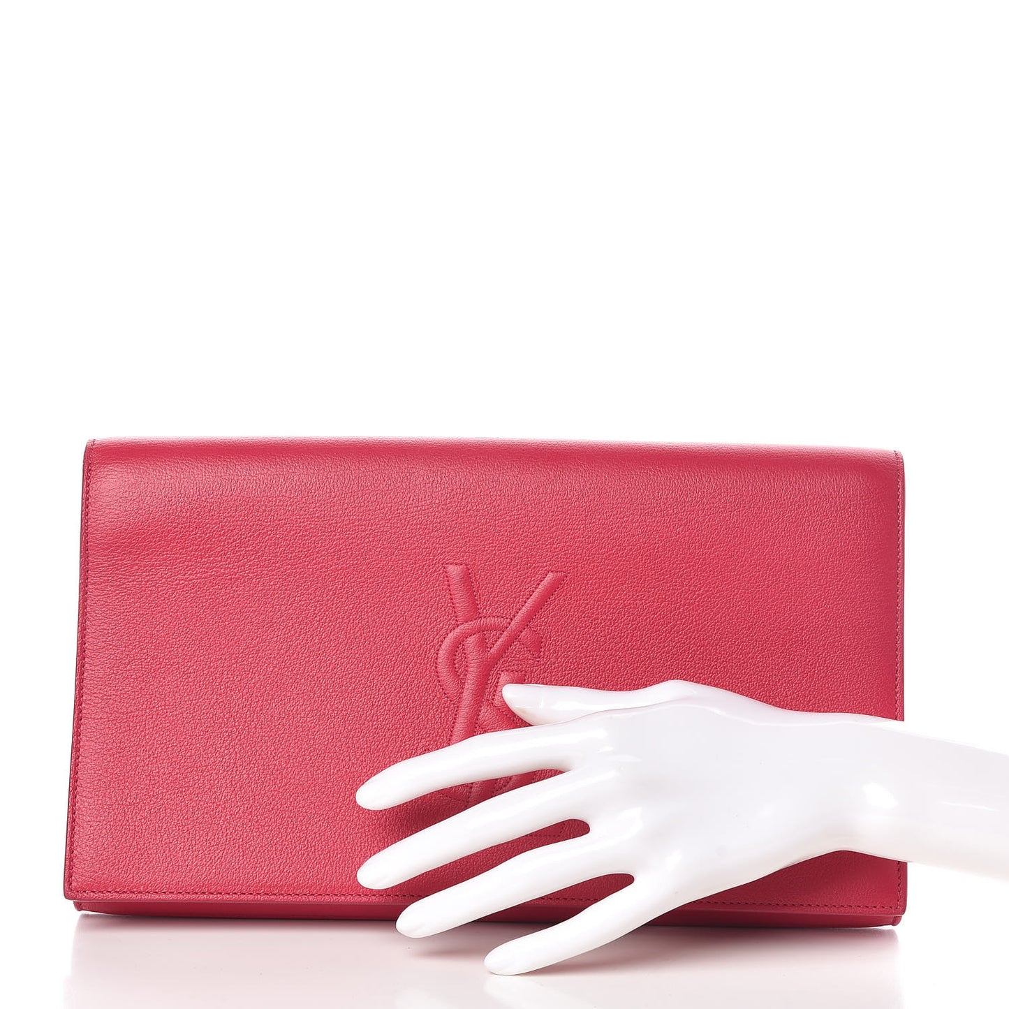 Goatskin Monogram Large Belle De Jour Clutch Lipstick Fuchsia