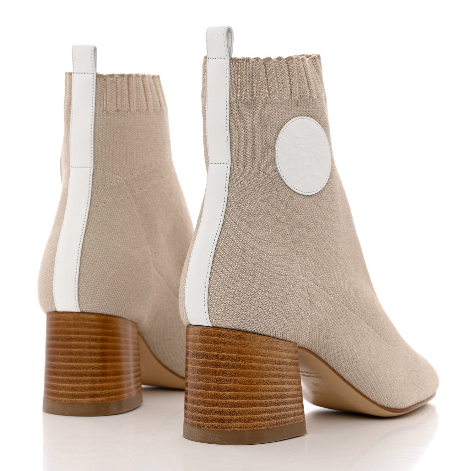 Hermes Knit Calfskin Volver 60 Ankle Boots 36 Nocciola 4 of 9