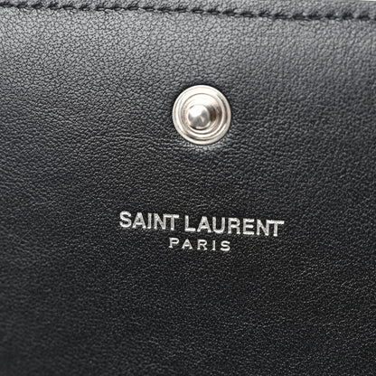 Saint Laurent Tapestry Bouquet Monogram Chain Wallet Beige Rogue Blue 6 of 9