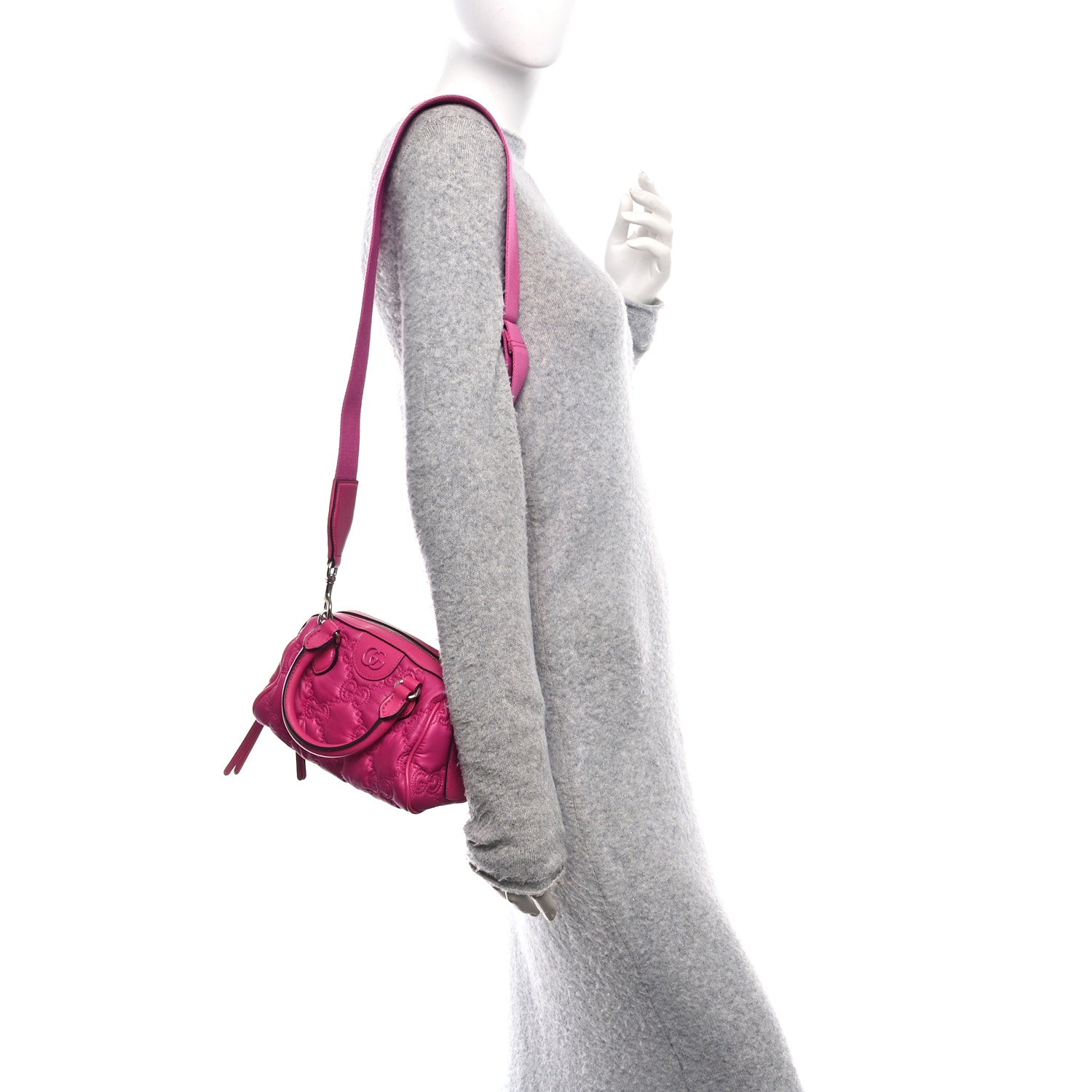 Gucci Nylon Calfskin Enamel GG Matelasse Mini Bowler Bag Lovely 2 of 9