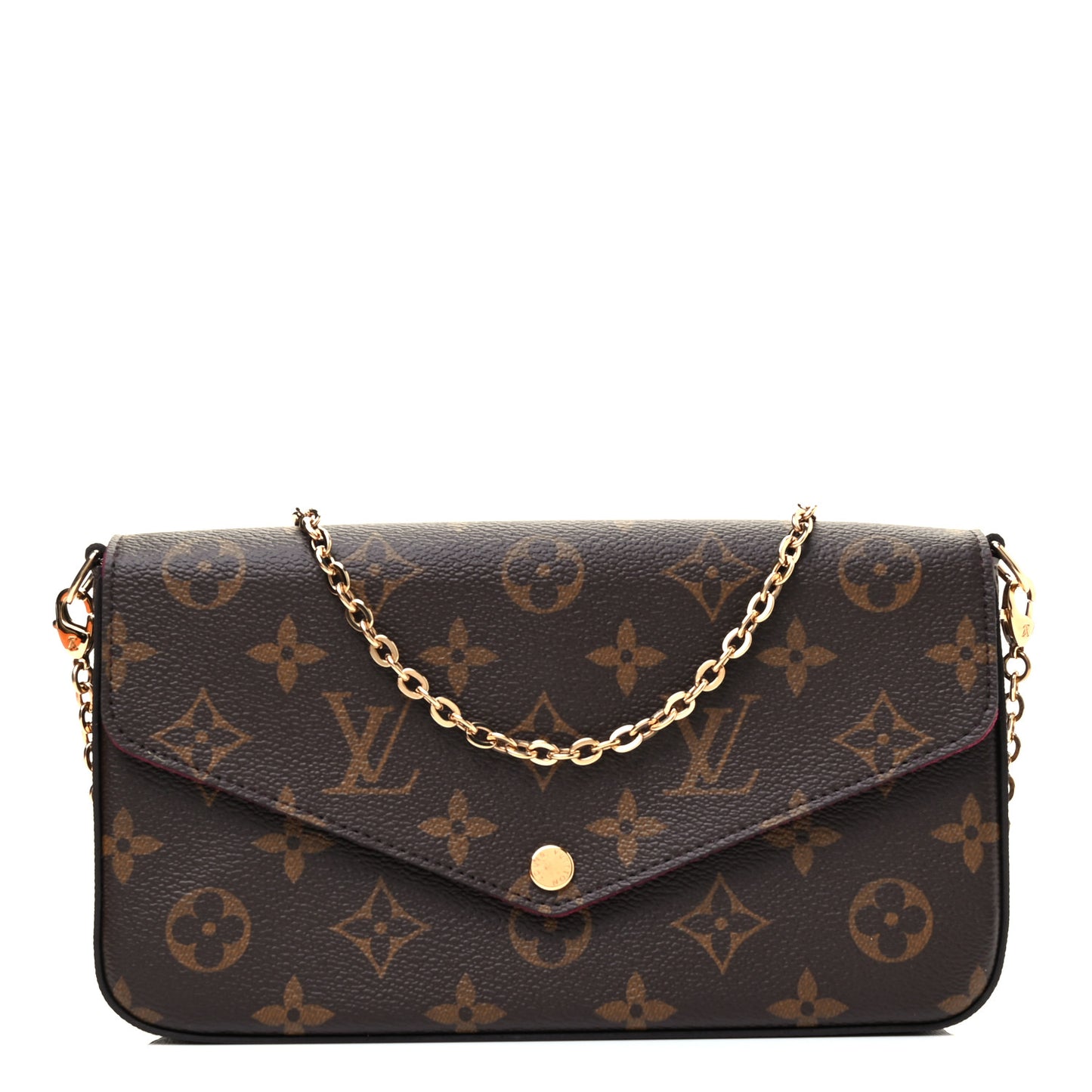 Monogram Pochette Felicie Chain Wallet Fuchsia