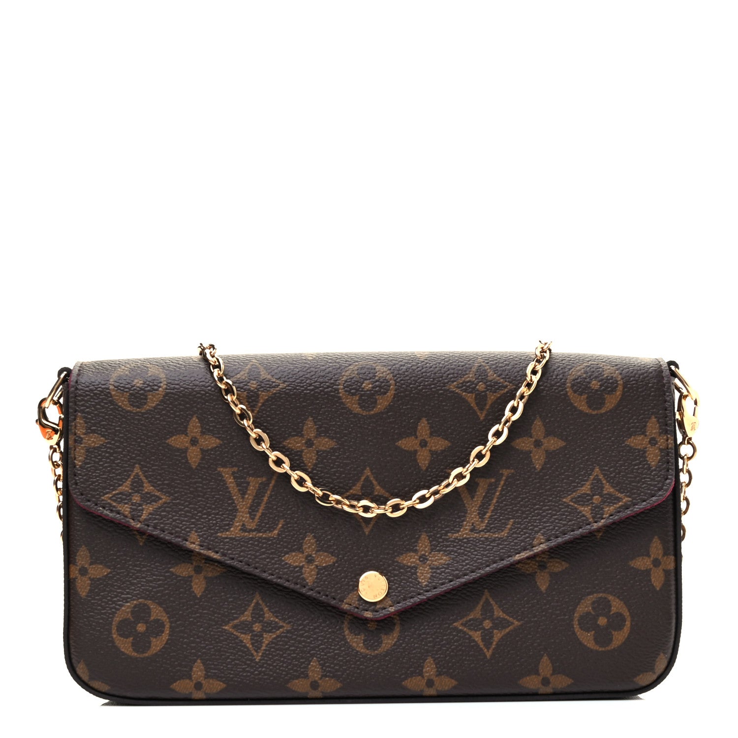 Louis Vuitton Monogram Pochette Felicie Chain Wallet Fuchsia 1 of 4