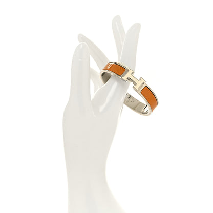 Hermes Enamel Narrow Clic Clac H Bracelet PM Curcuma White 2 of 5
