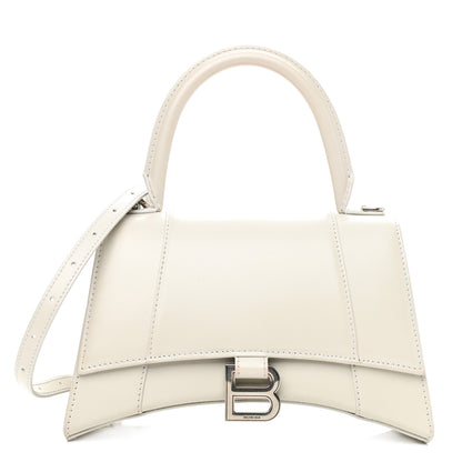 Balenciaga Shiny Box Calfskin Small Hourglass Top Handle Bag Chalky White 1 of 8