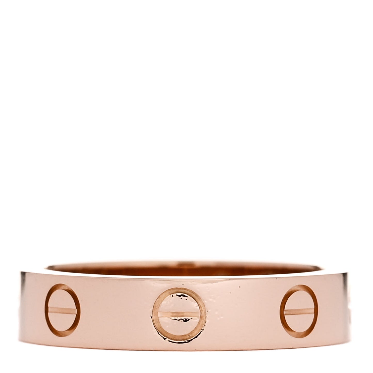 18K Pink Gold Diamond 4mm LOVE Wedding Band Ring 49 4.75
