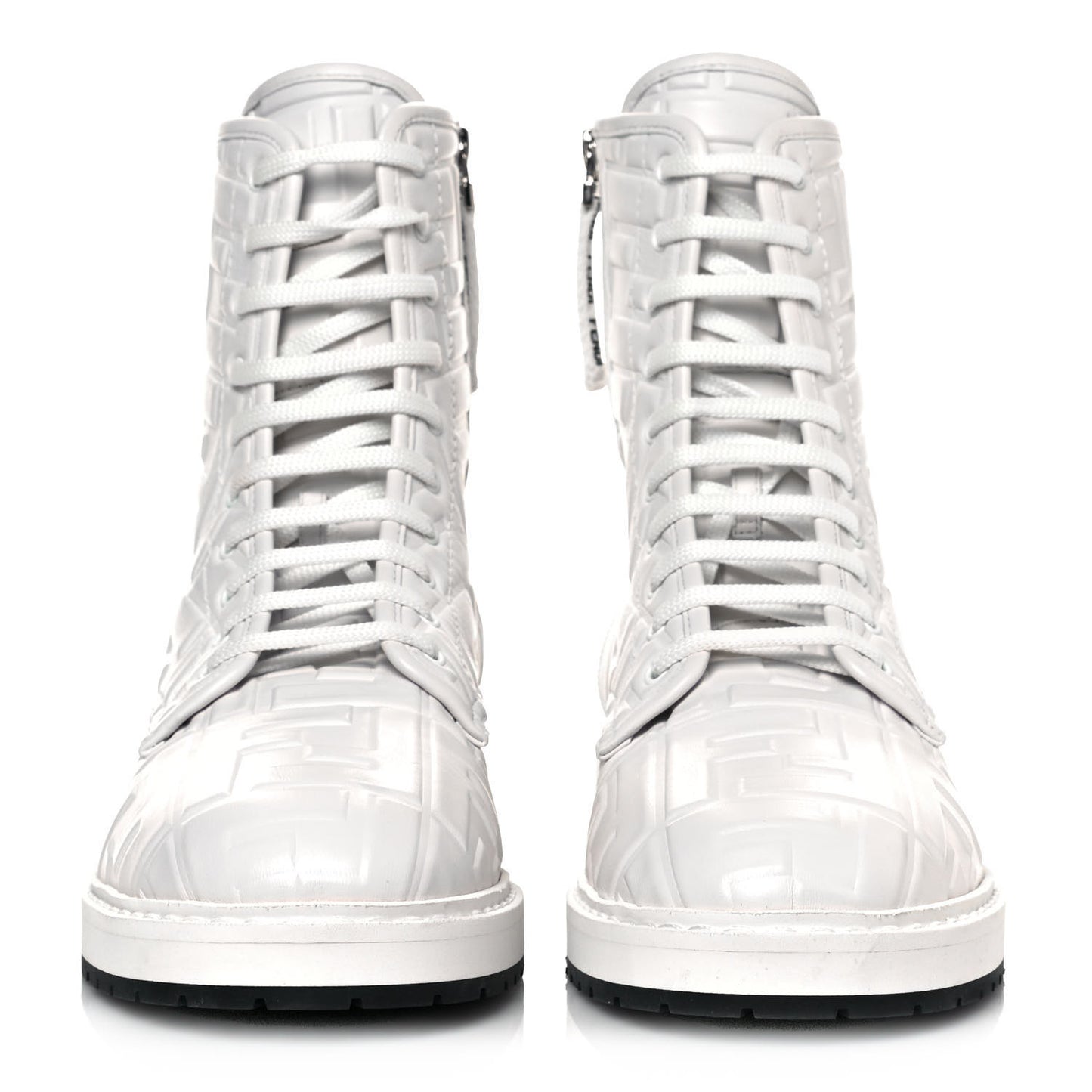 Nappa FF Embossed Womens Biker Boots 40.5 Snow