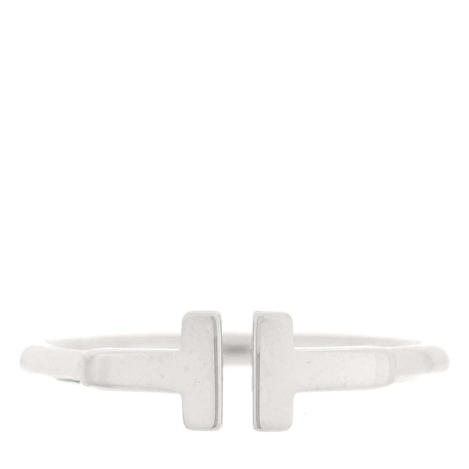 Tiffany 18K White Gold T Wire Ring 54 6.75 1 of 5