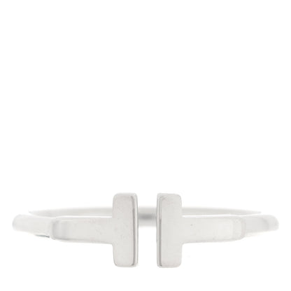Tiffany 18K White Gold T Wire Ring 54 6.75 1 of 5