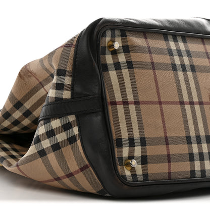 Burberry Haymarket Check Medium Golderton Tote Chocolate 10 of 13