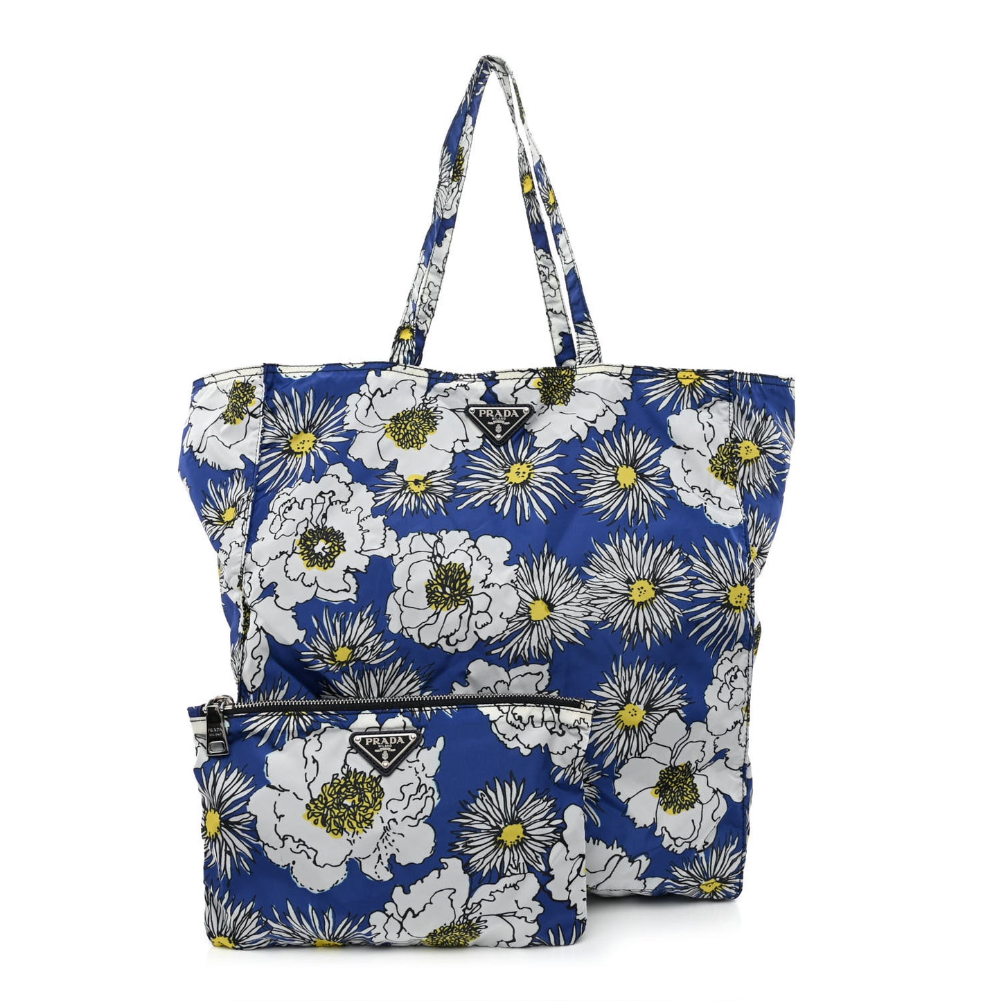 Tessuto Nylon Floral Print BYOBag Shopping Tote Bluette