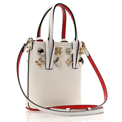 Christian Louboutin Calfskin Empire Spike Studded Mini Courones Tote Blanco Multicolor 3 of 10