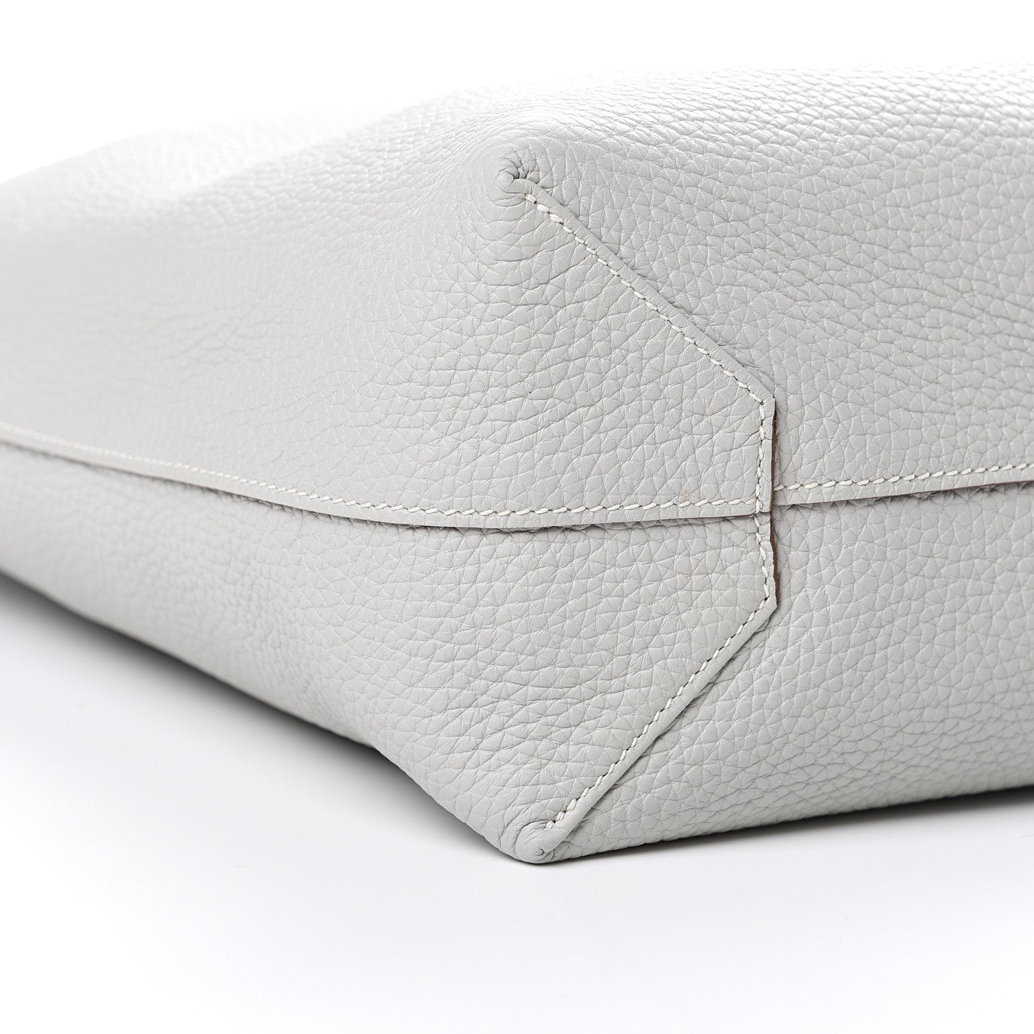 Hermes Taurillon Clemence Double Sens 36 Reversible Tote Gris Perle Orange 10 of 16