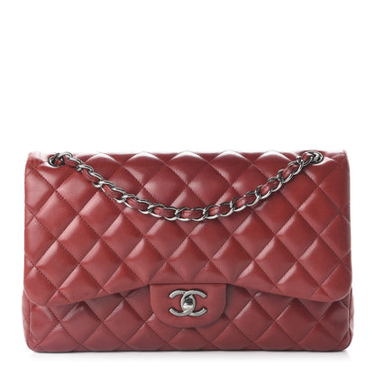 Chanel Lambskin Quilted Jumbo Double Flap Red 1 of 10