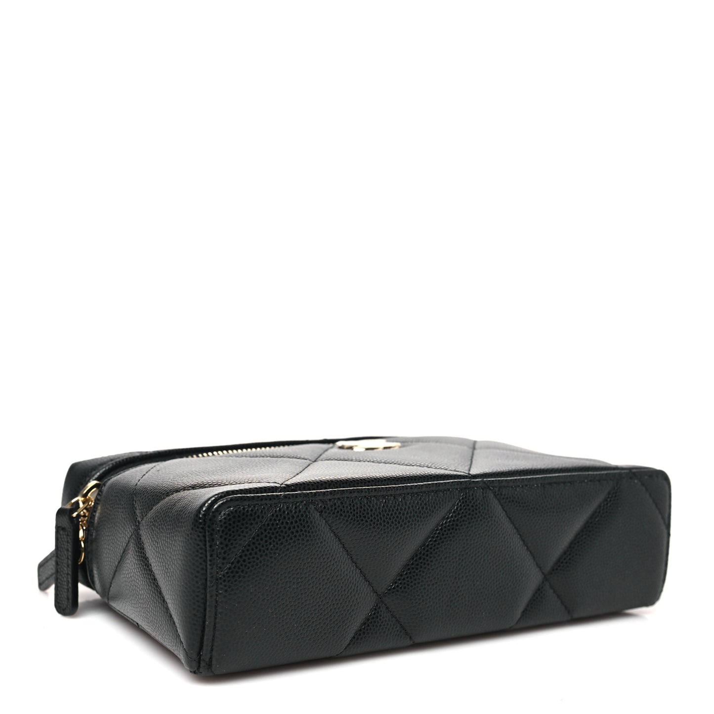 Caviar Quilted Top Handle Slim Vanity With Chain Black