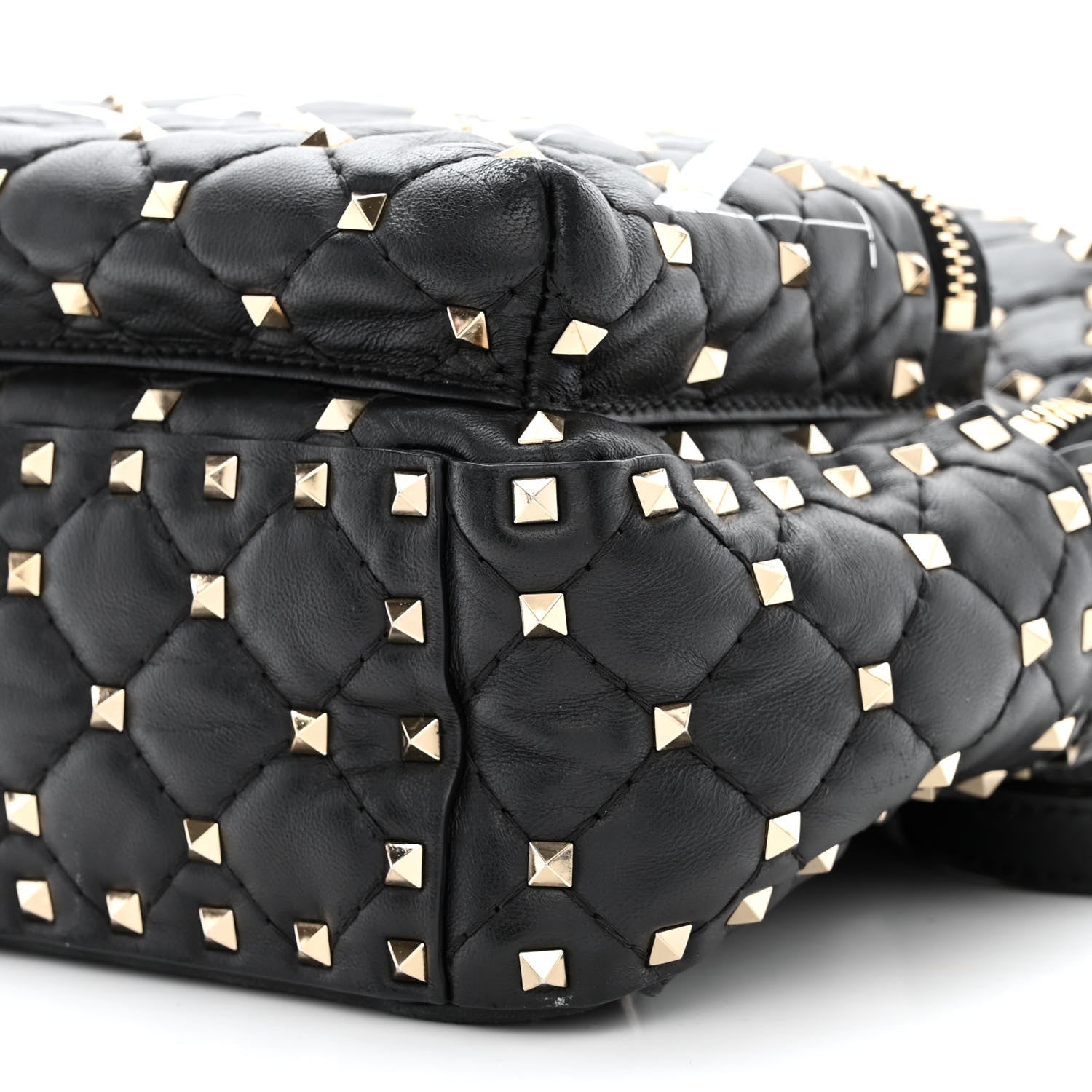 Valentino Garavani Lambskin VLTN Print Quilted Mini Rockstud Spike Backpack Black 9 of 12