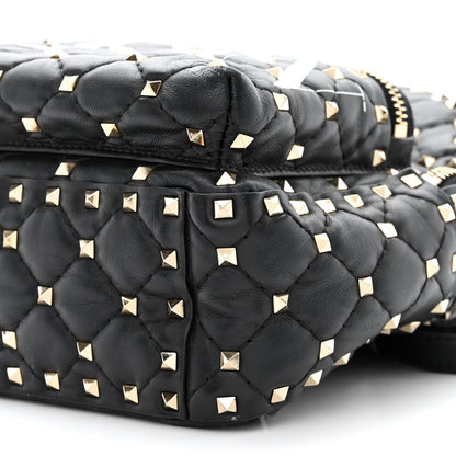 Valentino Garavani Lambskin VLTN Print Quilted Mini Rockstud Spike Backpack Black 9 of 12