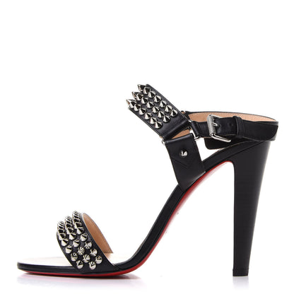Christian Louboutin Calf Cuoio Bikee Bike 100 Sandals 39 Black Silver 1 of 9