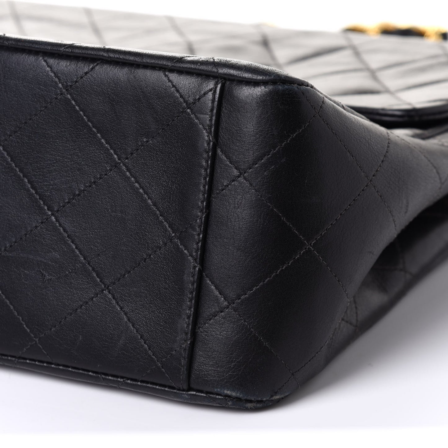 Lambskin Quilted XL Jumbo Single Flap Black