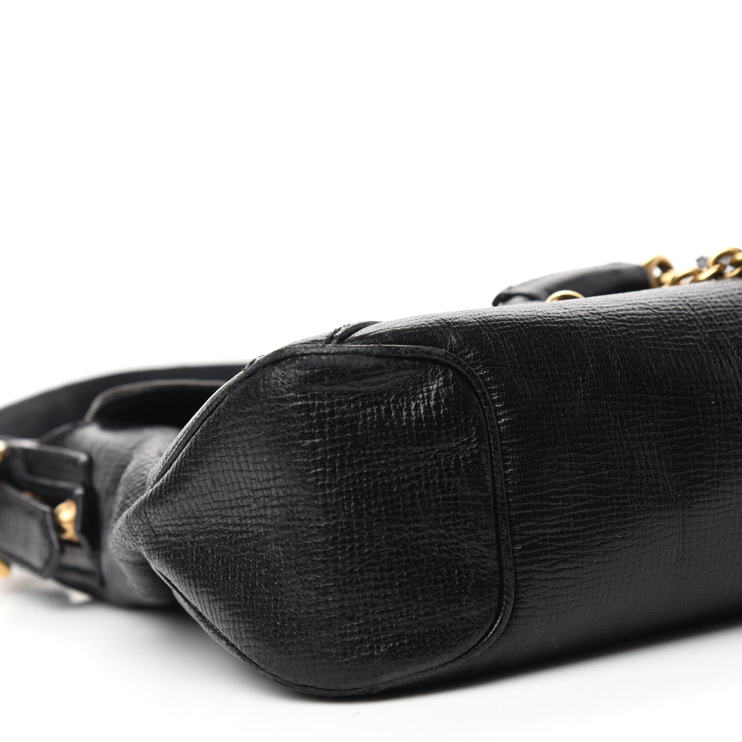 Calfskin Horsebit Flap Bag Black