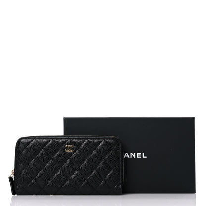 Chanel Caviar Quilted Large Gusset Zip Around Wallet Black 9 of 9
