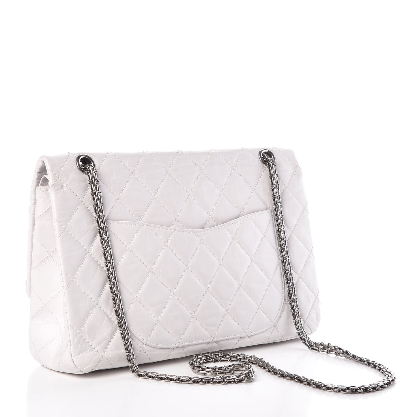 Aged Calfskin Quilted 50th Anniversary 2.55 Reissue 227 Flap White