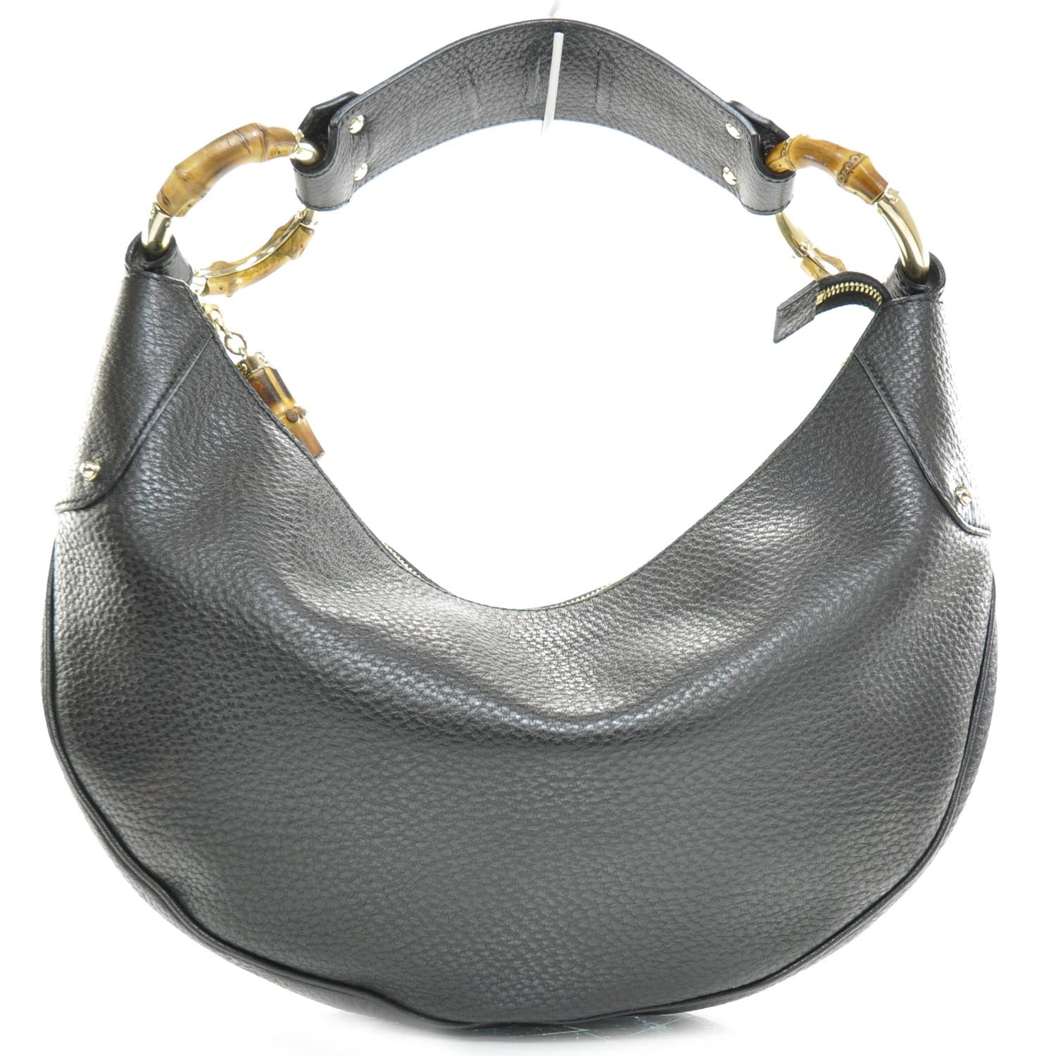 Gucci Leather Bamboo Ring Hobo Black 1 of 9