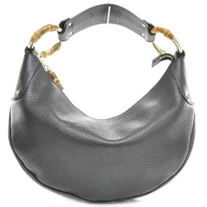 Gucci Leather Bamboo Ring Hobo Black 1 of 9