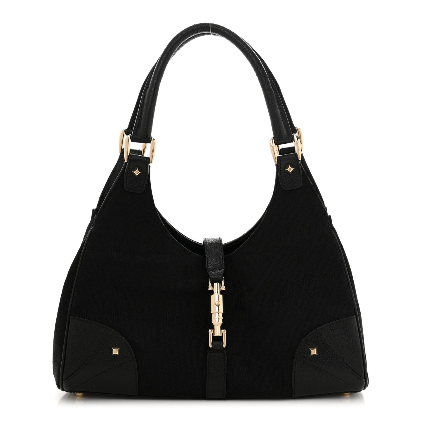 Monogram Calfskin Large Bardot Tote Black