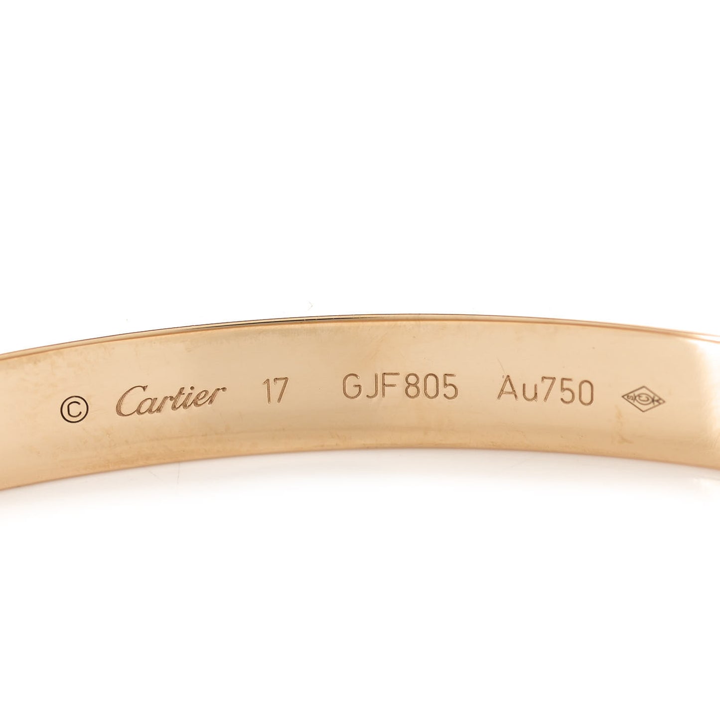 18K Yellow Gold LOVE Bracelet 17