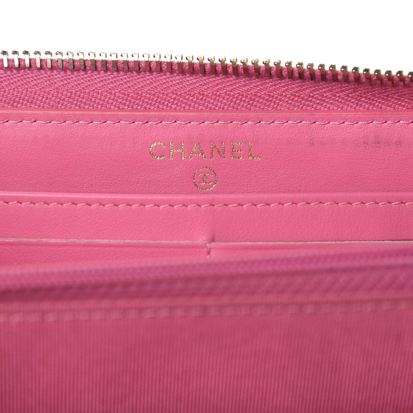 Caviar Quilted Large Gusset Zip Around Wallet Pink