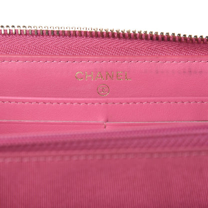 Chanel Caviar Quilted Large Gusset Zip Around Wallet Pink 6 of 15