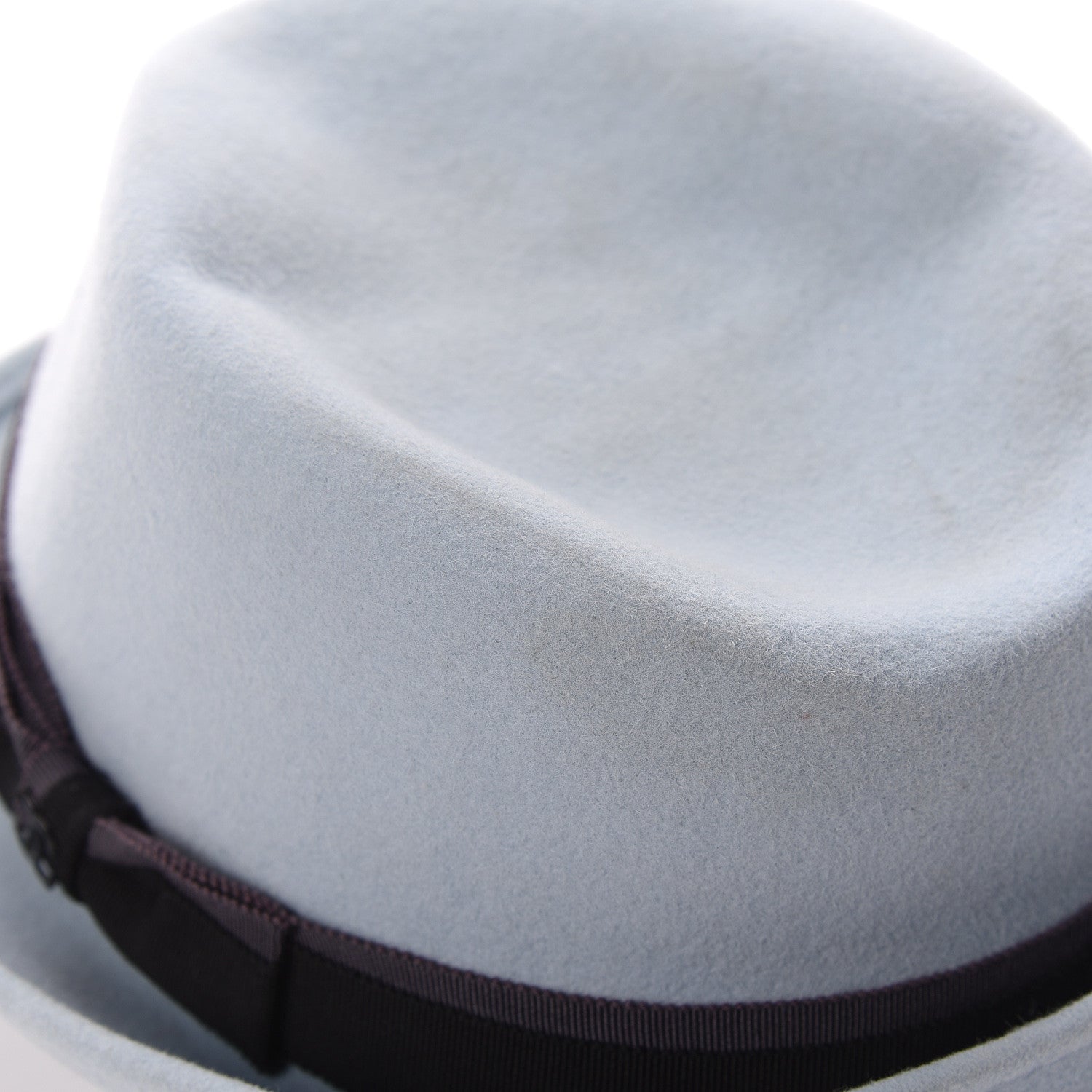 Chanel Rabbit Fur Felt CC Fedora Hat M Light Blue 8 of 8