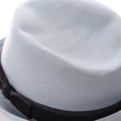 Chanel Rabbit Fur Felt CC Fedora Hat M Light Blue 8 of 8