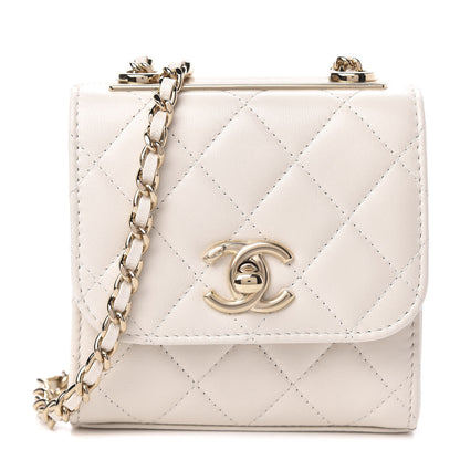 Chanel Lambskin Quilted Mini Trendy CC Clutch With Chain Ecru 1 of 10