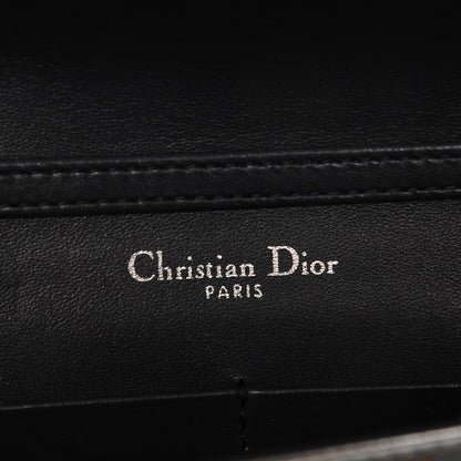 Christian Dior Metallic Patent Micro-Cannage Diorama Wallet on Chain Pouch Silver 6 of 9
