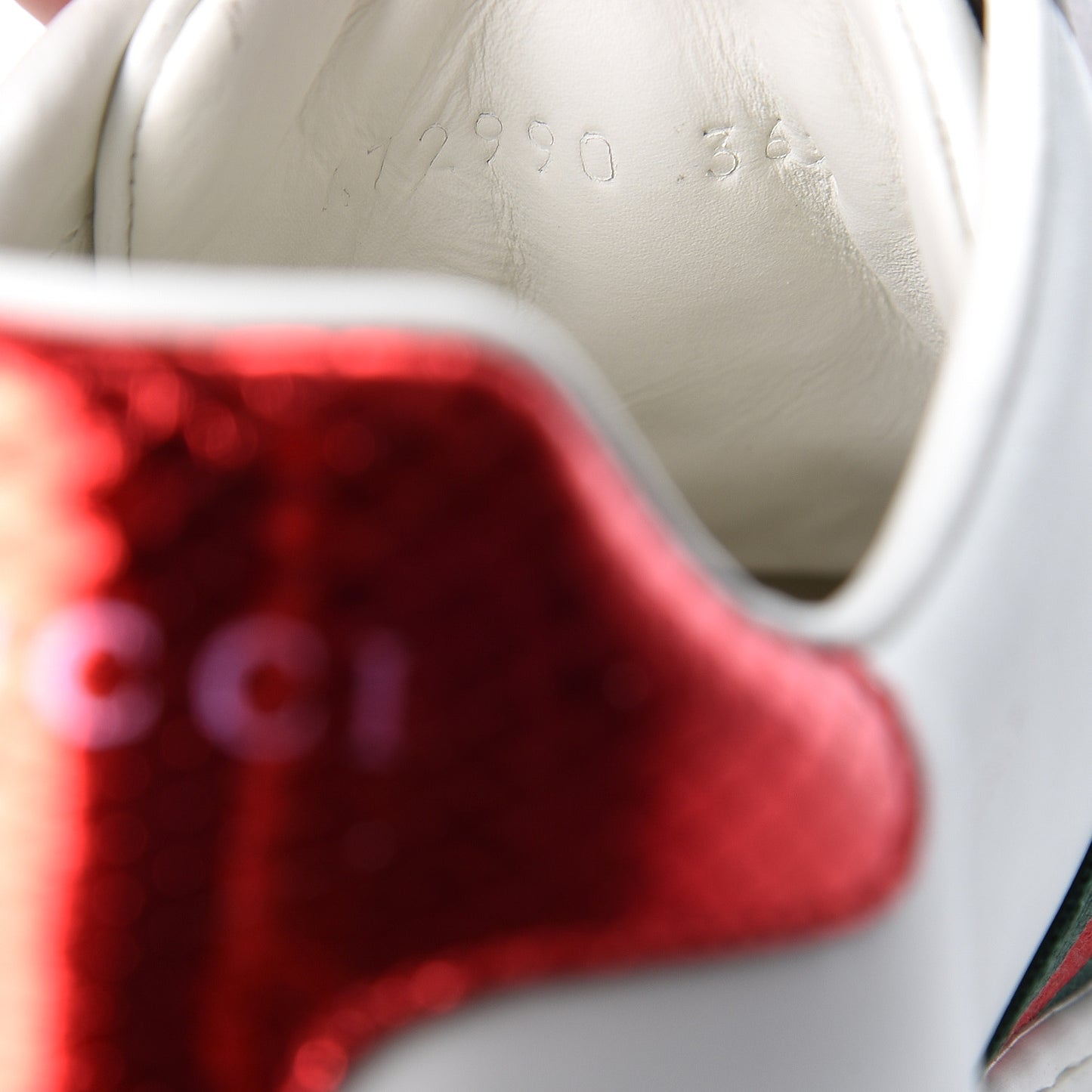 Calfskin Ayers Web Pierced Heart Embroidered New Ace Sneakers 36.5 White