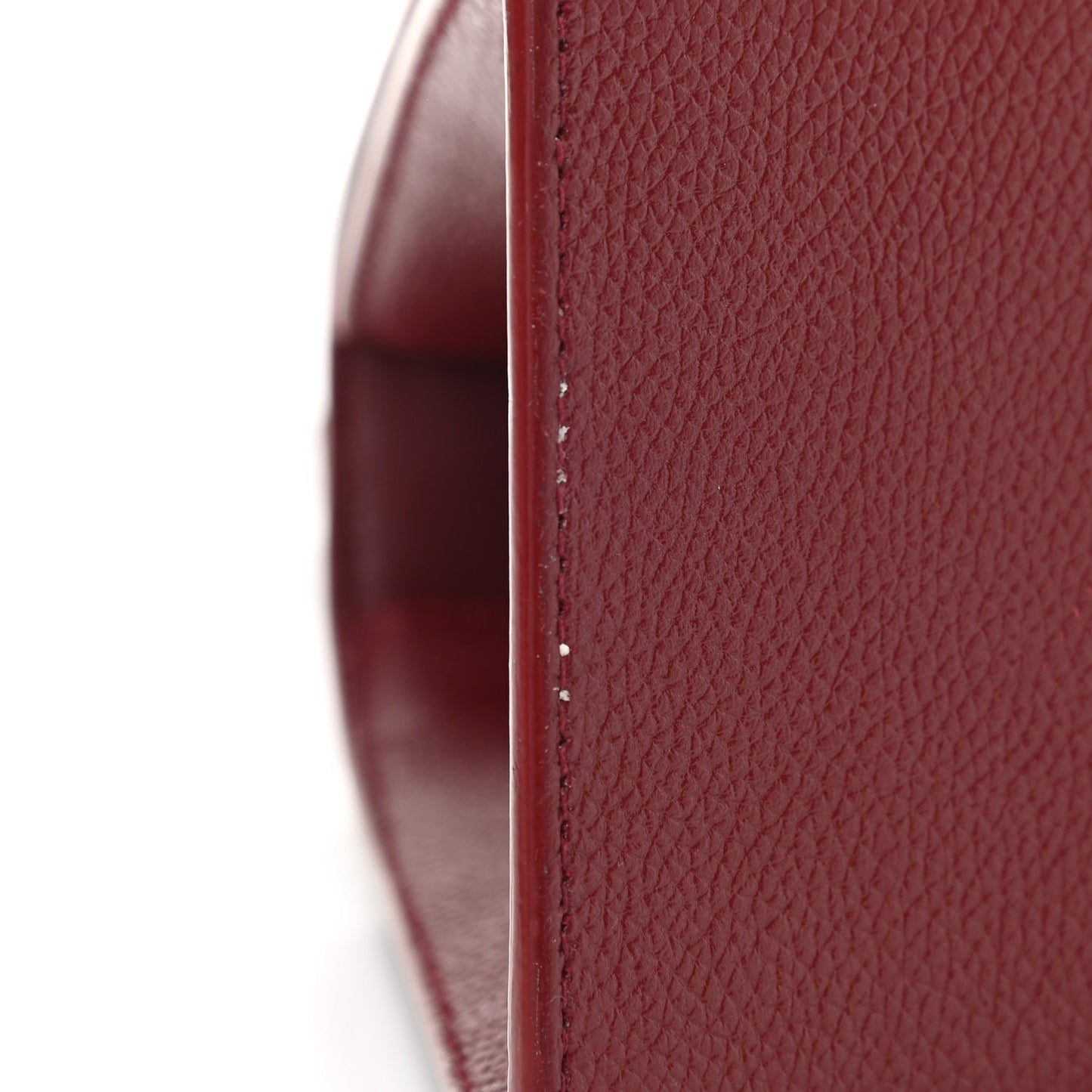 Grained Calfskin Small Hourglass Top Handle Bag Dark Red
