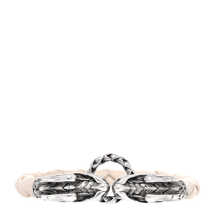 John Hardy Sterling Silver Leather Naga Dragon Legend Bracelet White 1 of 5