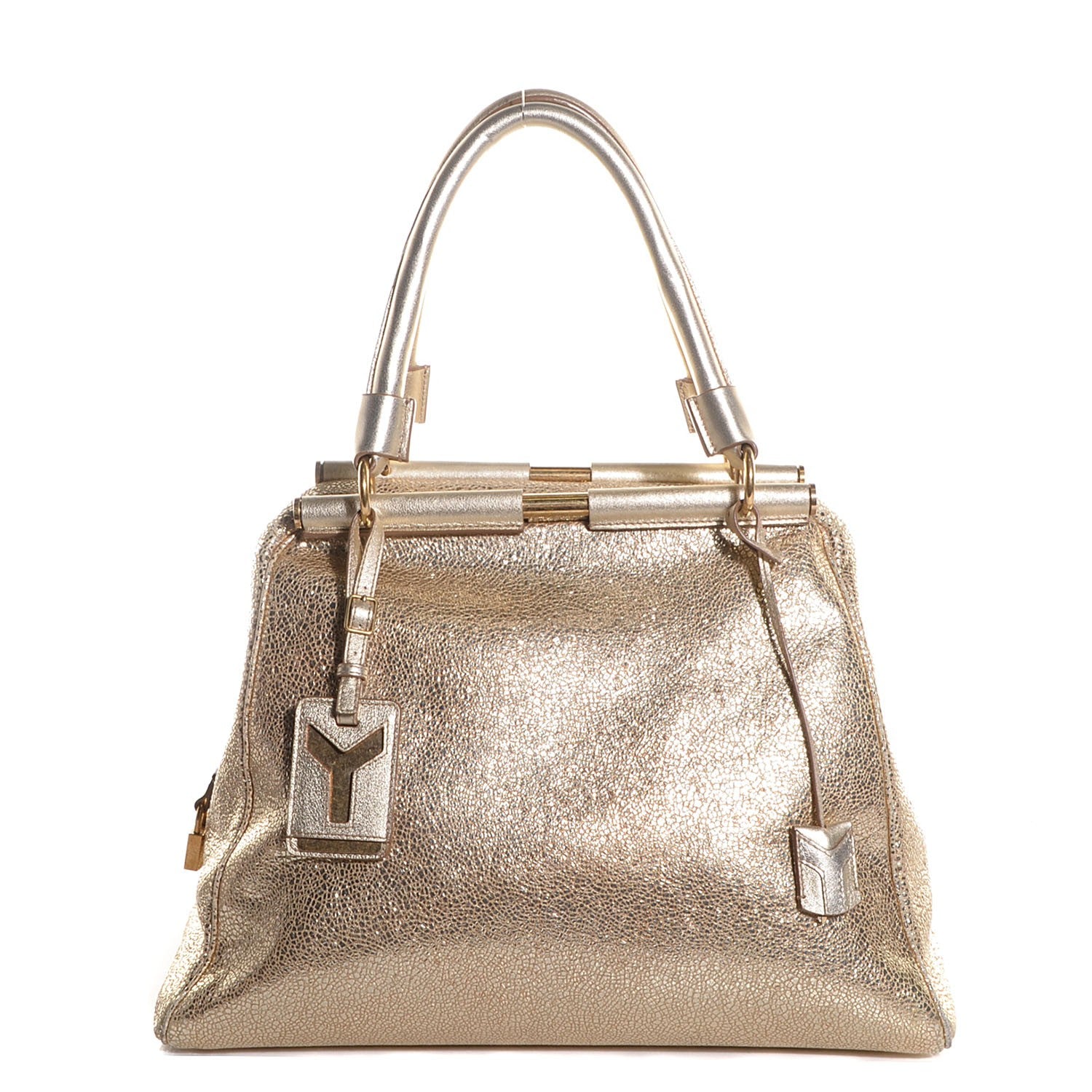 Saint Laurent Metallic Volcano Leather Medium Majorelle 1 of 8