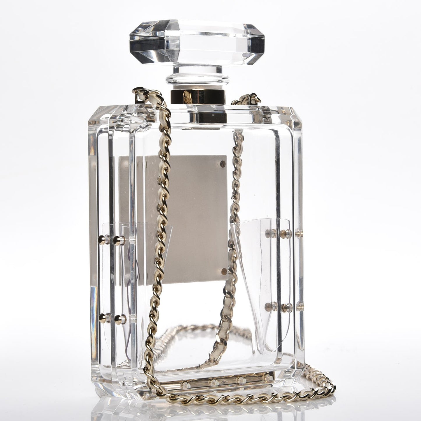 Transluscent Plexiglass Perfume Bottle Clutch
