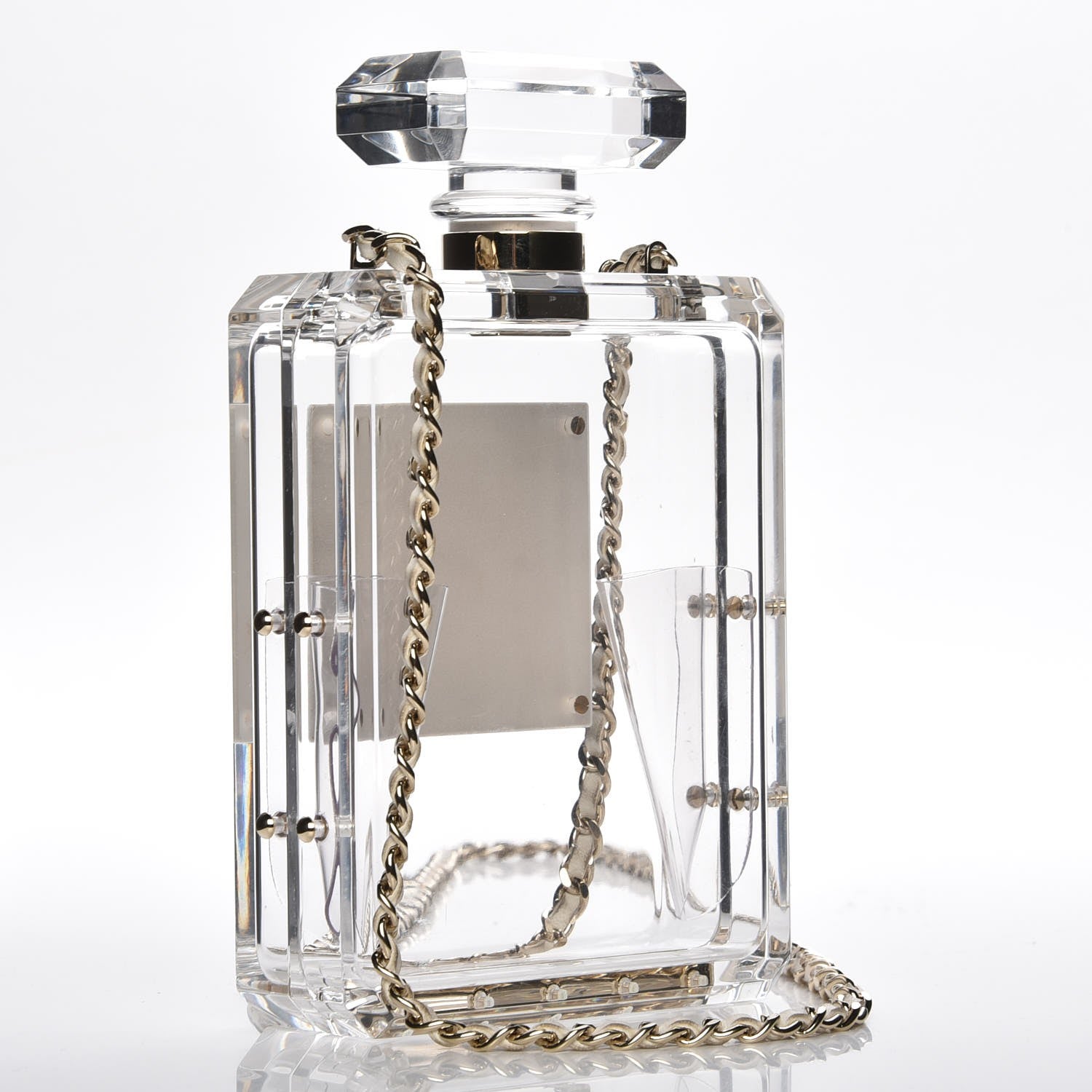 Chanel Transluscent Plexiglass Perfume Bottle Clutch 3 of 7